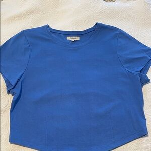 💙 Madewell Cobalt Blue Cropped Short Sleeve Tee 💙